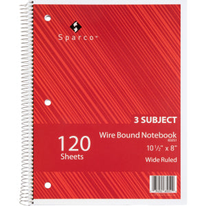 Sparco Quality Wirebound Wide Ruled Notebooks