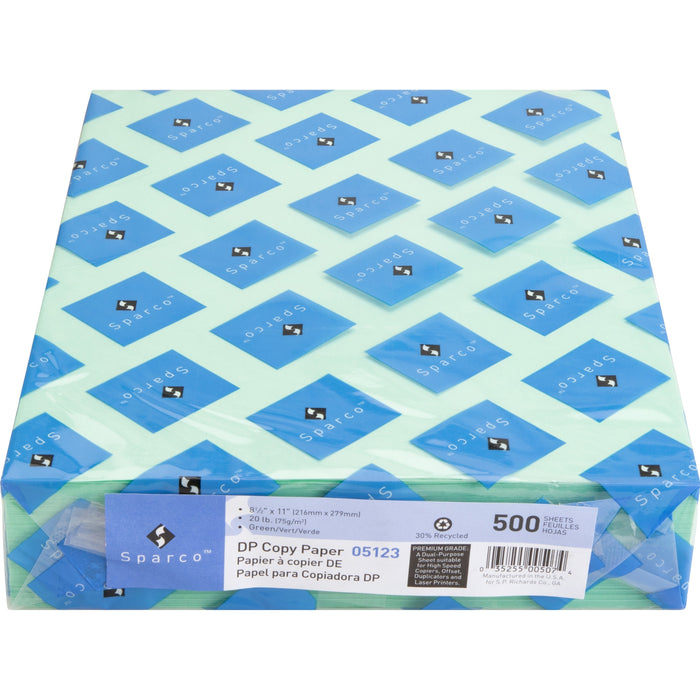 Sparco Laser Copy & Multipurpose Paper - Green - Recycled - 30% Recycled Content