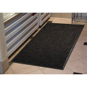 Genuine Joe Versa-Lite Anti-Microbial Rubber Mat - Black