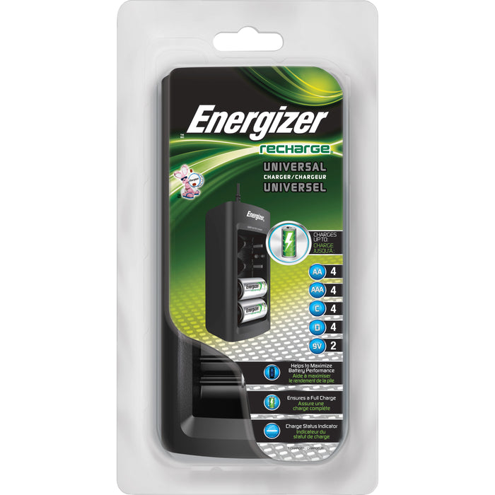 Energizer Recharge Universal Charger for NiMH Rechargeable AA, AAA, C, D,  and 9V Batteries