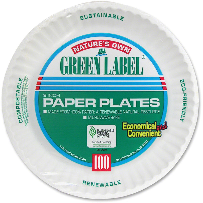 AJM Packaging Green Label Economy Paper Plates