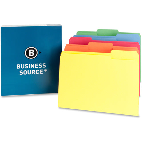 Business Source 1/3 Tab Cut Letter Recycled Top Tab File Folder