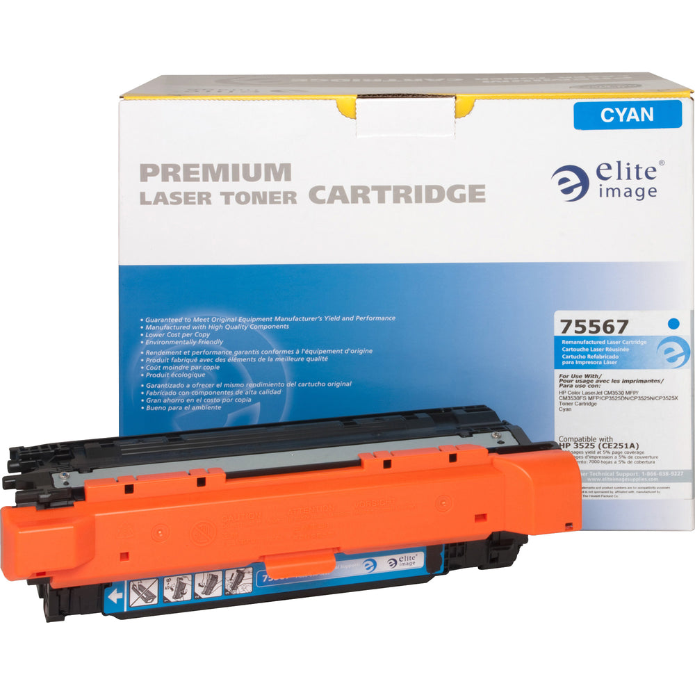 Elite Image Remanufactured Laser Toner Cartridge - Alternative for HP 504A (CE251A) - Cyan - 1 Each