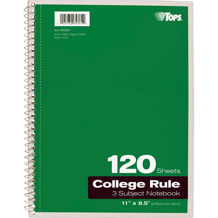 TOPS 3 - subject College Ruled Notebook - Letter
