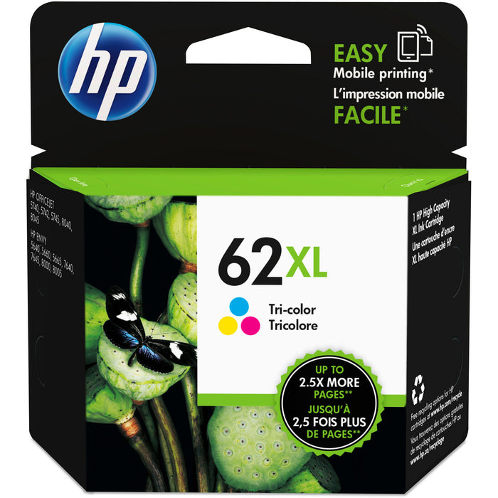 HP 62XL (C2P07AN) Original High Yield Inkjet Ink Cartridge - Cyan