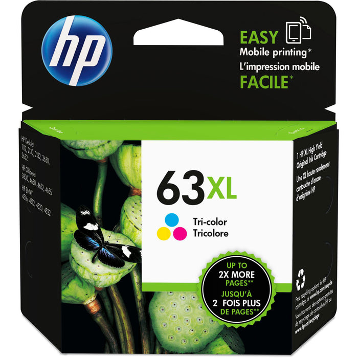 HP 63XL Original High Yield Inkjet Ink Cartridge - Tri-color - 1 Pack