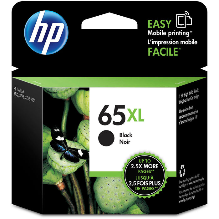 HP 65XL (N9K04AN) Original High Yield Inkjet Ink Cartridge - Black - 1 Each