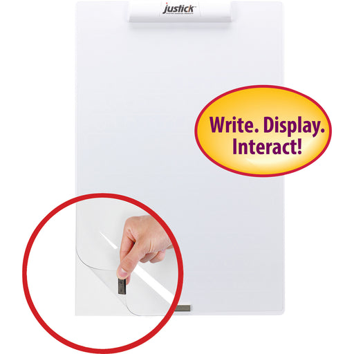 Justick Frameless Mini Dry-Erase Board with Clear Overlay