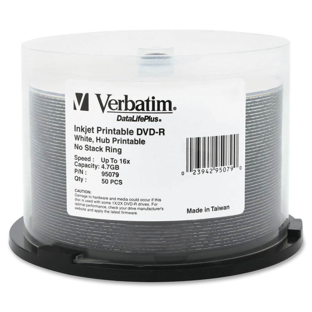 Verbatim DataLifePlus 95079 DVD Recordable Media - DVD-R - 16x - 4.70 GB - 50 Pack Spindle