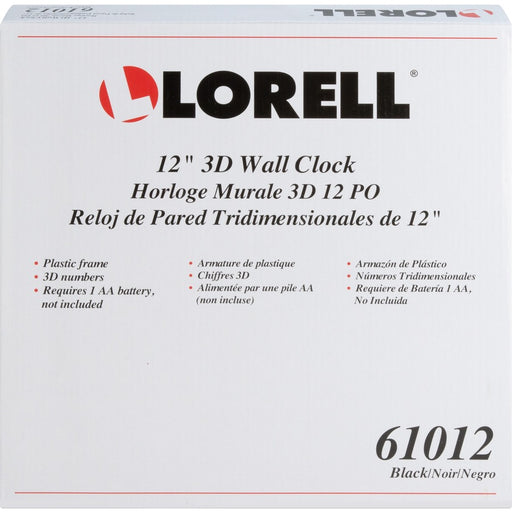 Lorell 11-5/8" Quiet Wall Clock