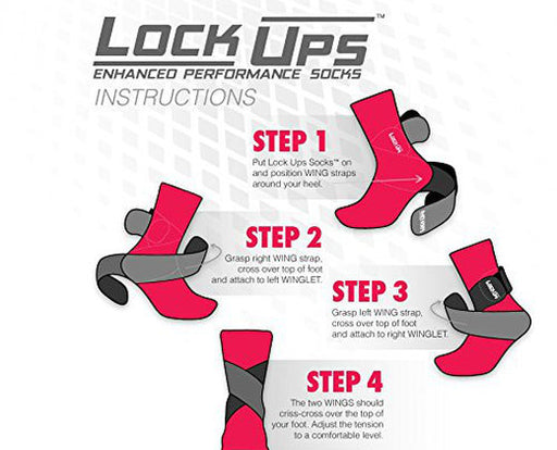 Lock Up Socks- For Therapeutic Use and Improved Athletic Performance (Mens, red) FREE SHIPPING.