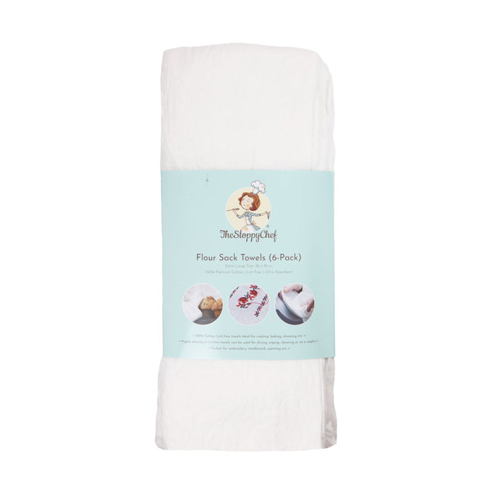 Bulk Case of 144 Flour Sack Kitchen Towels, 100% Cotton, White, 36