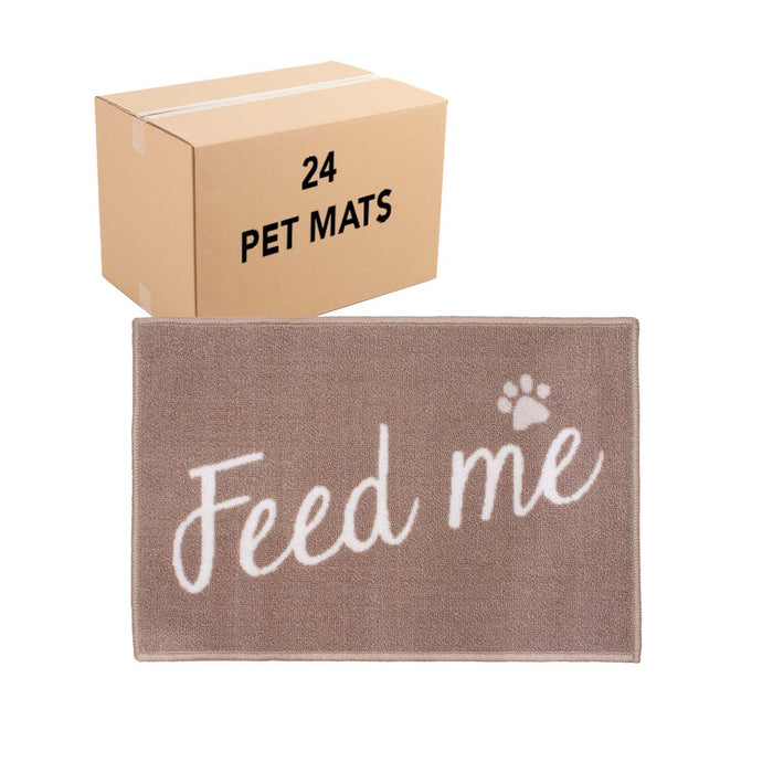 Pet Mat with Non-Slip Backing (Bulk Case of 24), Food Bowl Mat, Four D —  RAM4 Store