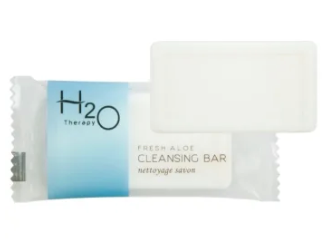 H2O Therapy Fresh Aloe #100 Cleansing Bar, 28 G, Sachet, Case Of 500