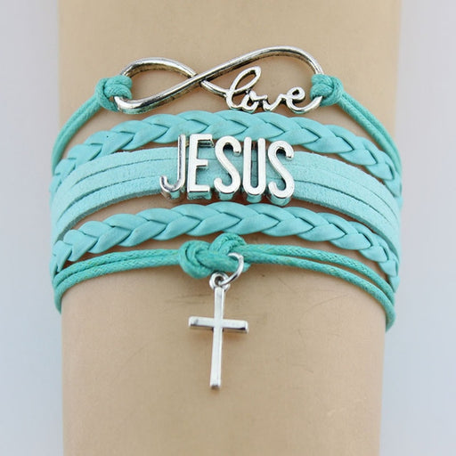 Hand-knitted JESUS Christian Bible Cross Bracelet Braided Bracelet